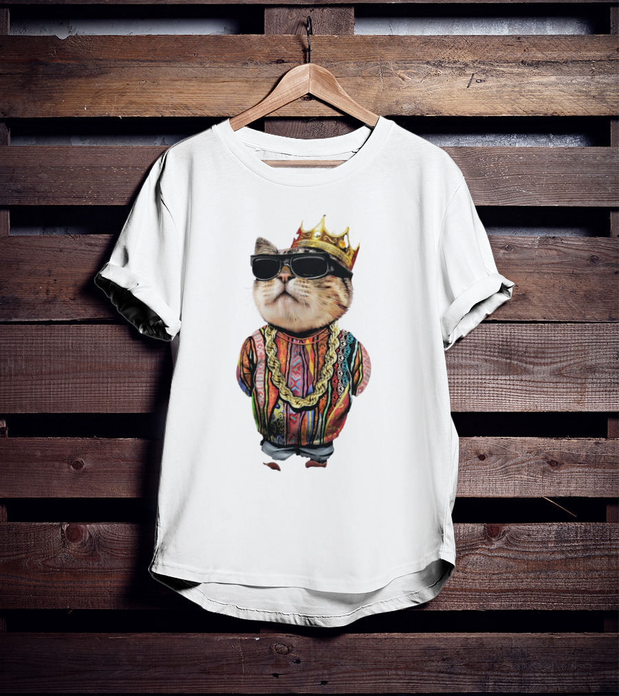 Big Paw Paw Cat With Crown And Shades T-Shirt