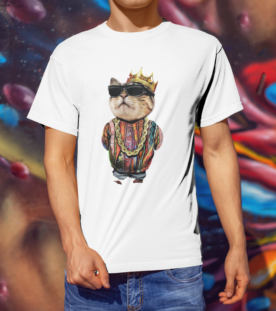 Big Paw Paw Cat With Crown And Shades T-Shirt