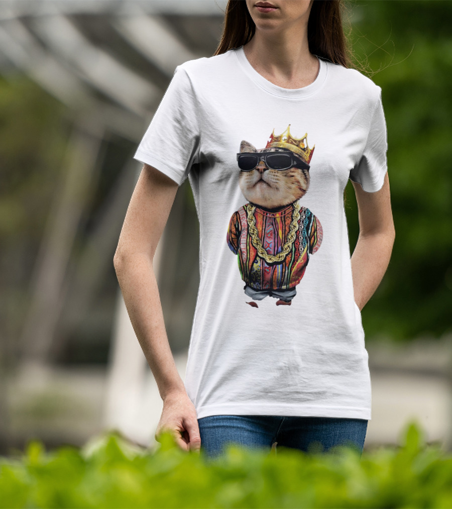 Big Paw Paw Cat With Crown And Shades T-Shirt