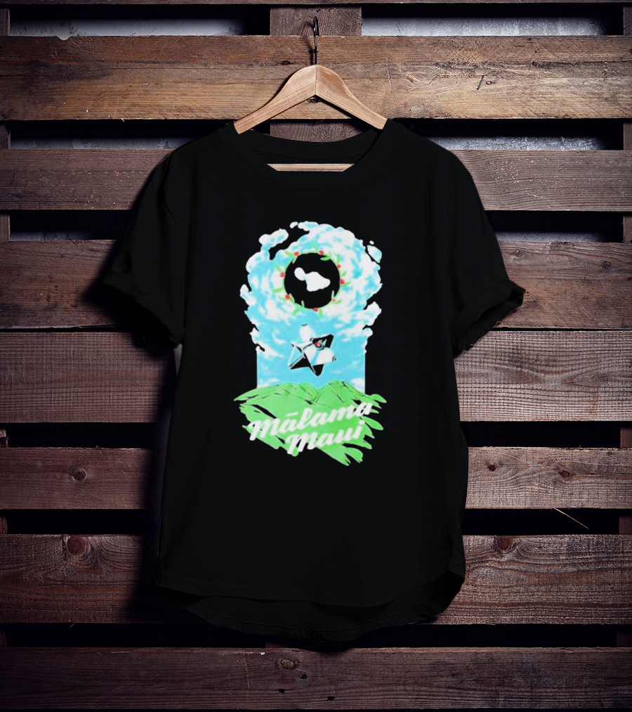 Mālama Maui Island Clouds Green Land T-Shirt