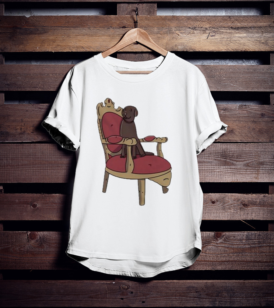 Poorly Drawn Arsenal Dog On Ornate Chair T-Shirt
