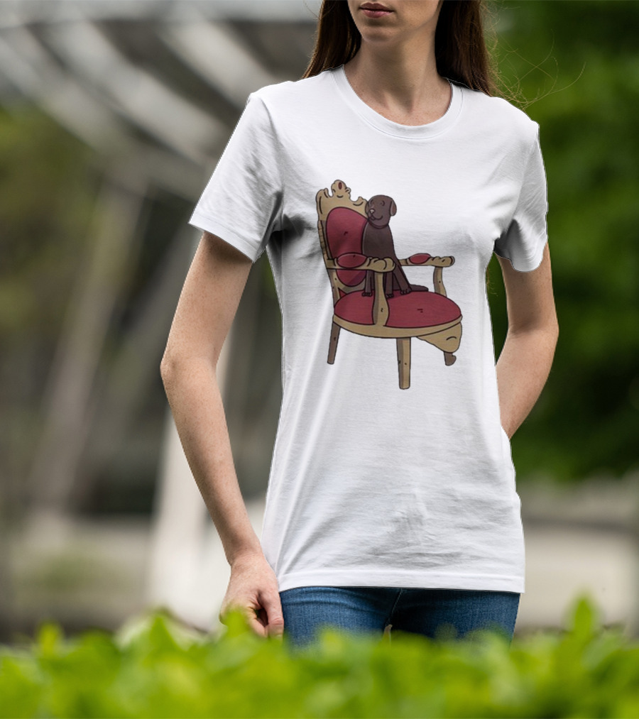Poorly Drawn Arsenal Dog On Ornate Chair T-Shirt