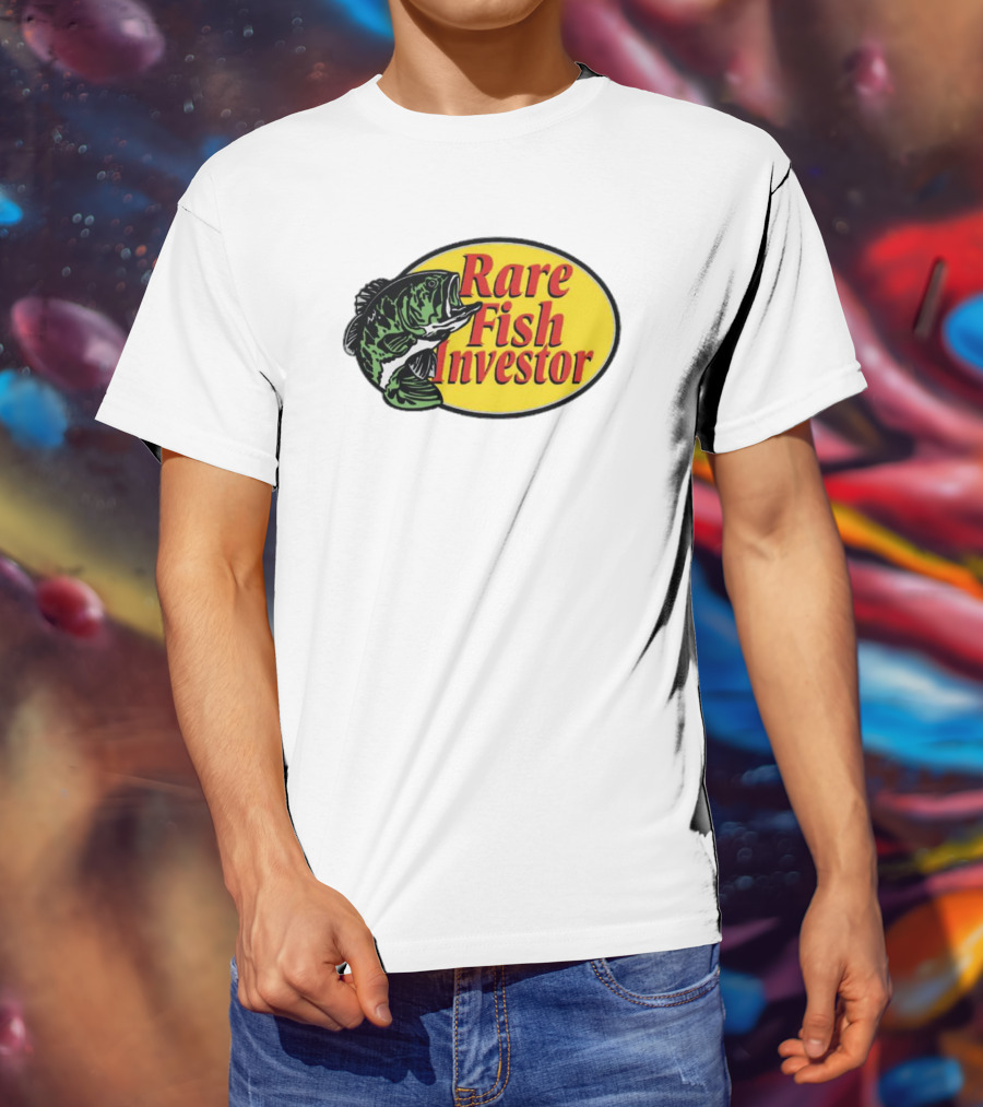 Rare Fish Investor Yellow Oval Emblem With Bass T-Shirt