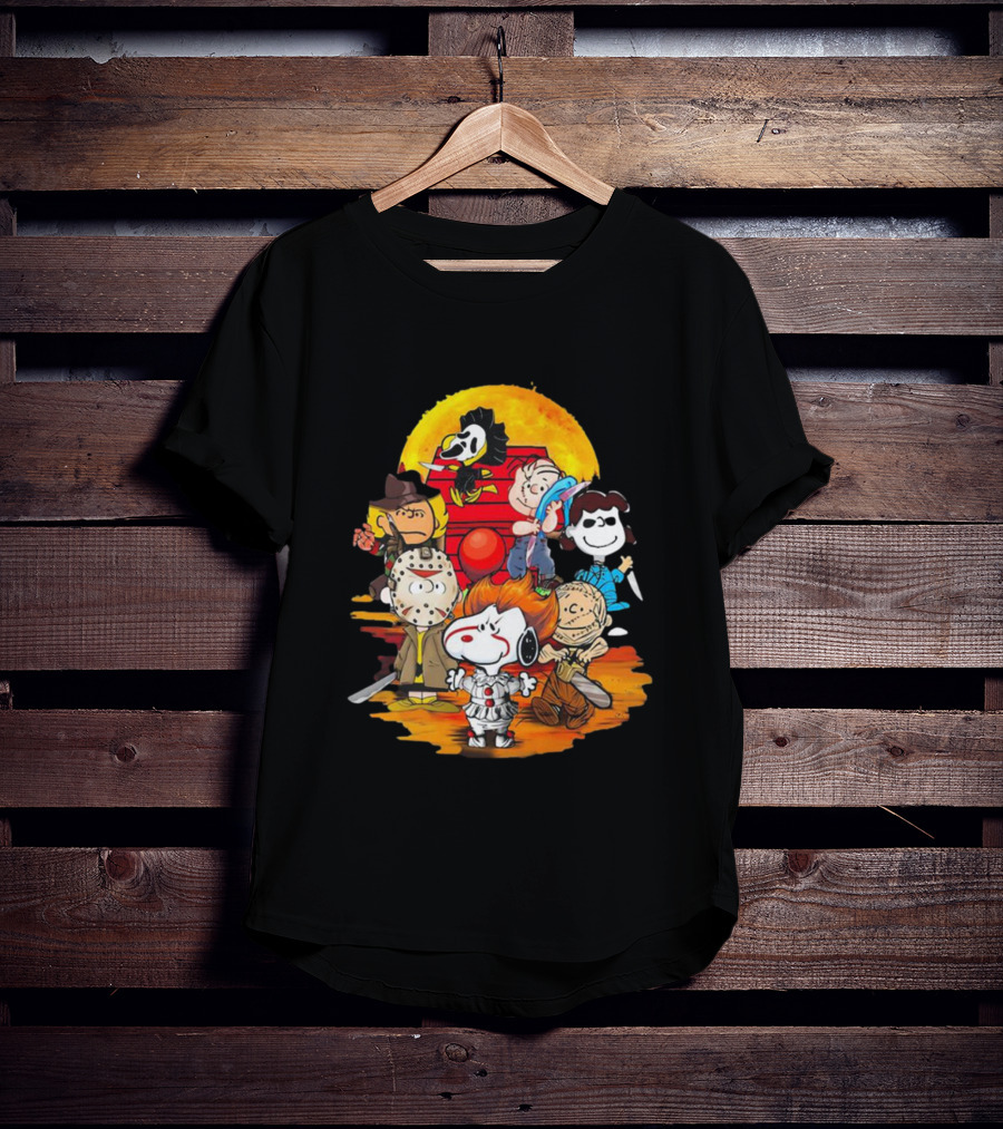 Snoopy Peanuts Horror Characters Halloween Moon T-Shirt