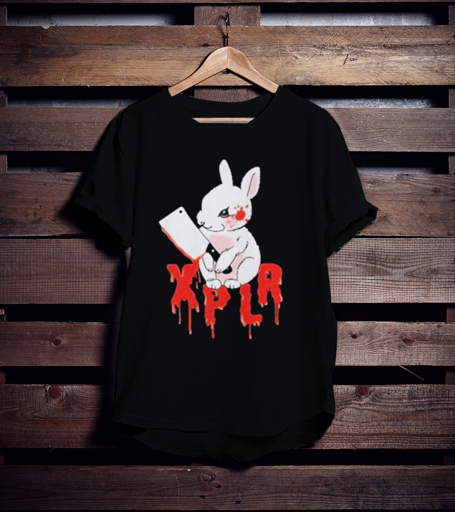 XPLR Bloodstained Rabbit With Cleaver T-Shirt