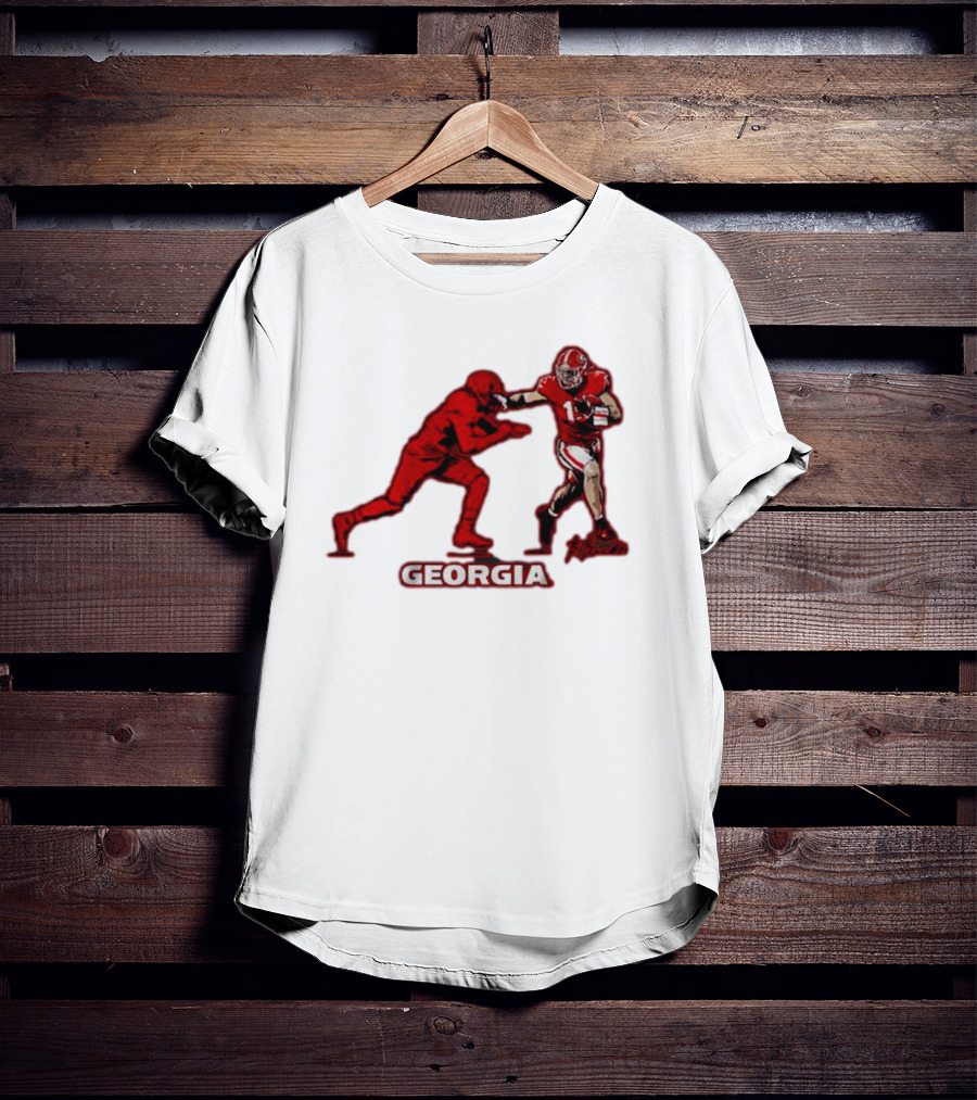 Georgia Football Superstar Brock Bowers Action Pose T-Shirt