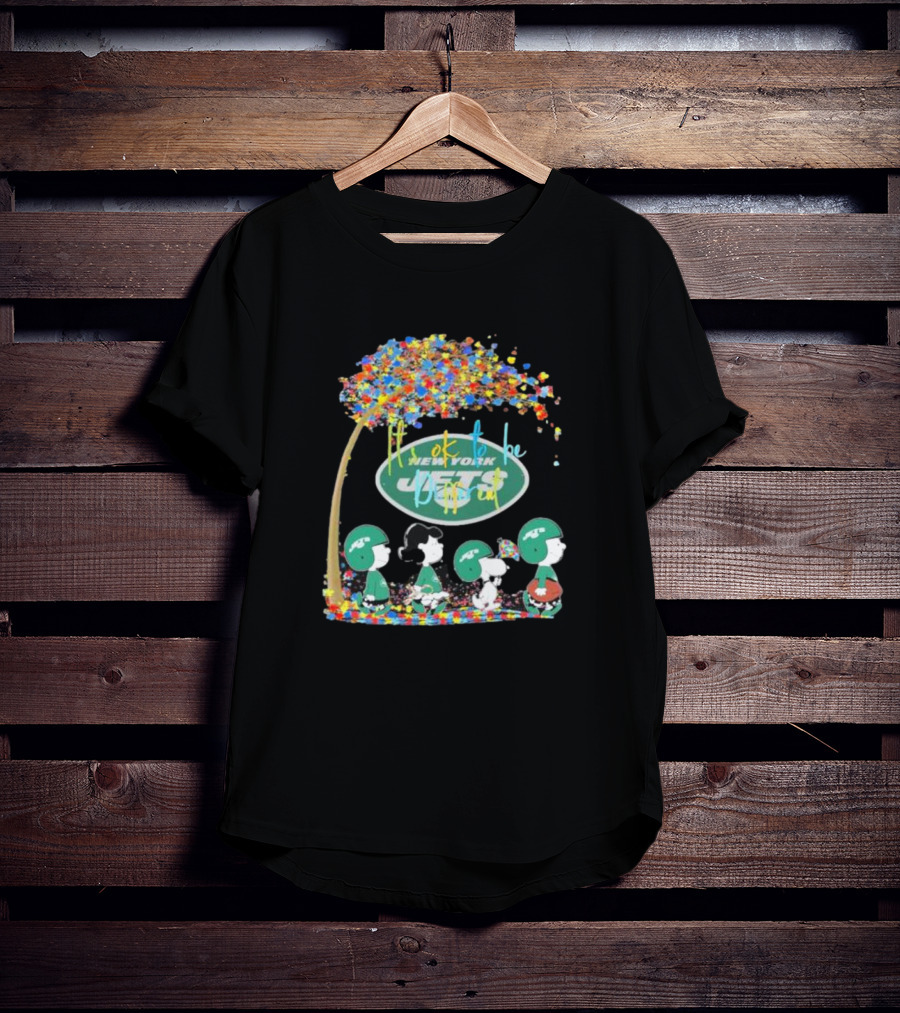 New York Jets NFL It’s Ok To Be Different Autism Awareness Peanut Characters T-Shirt