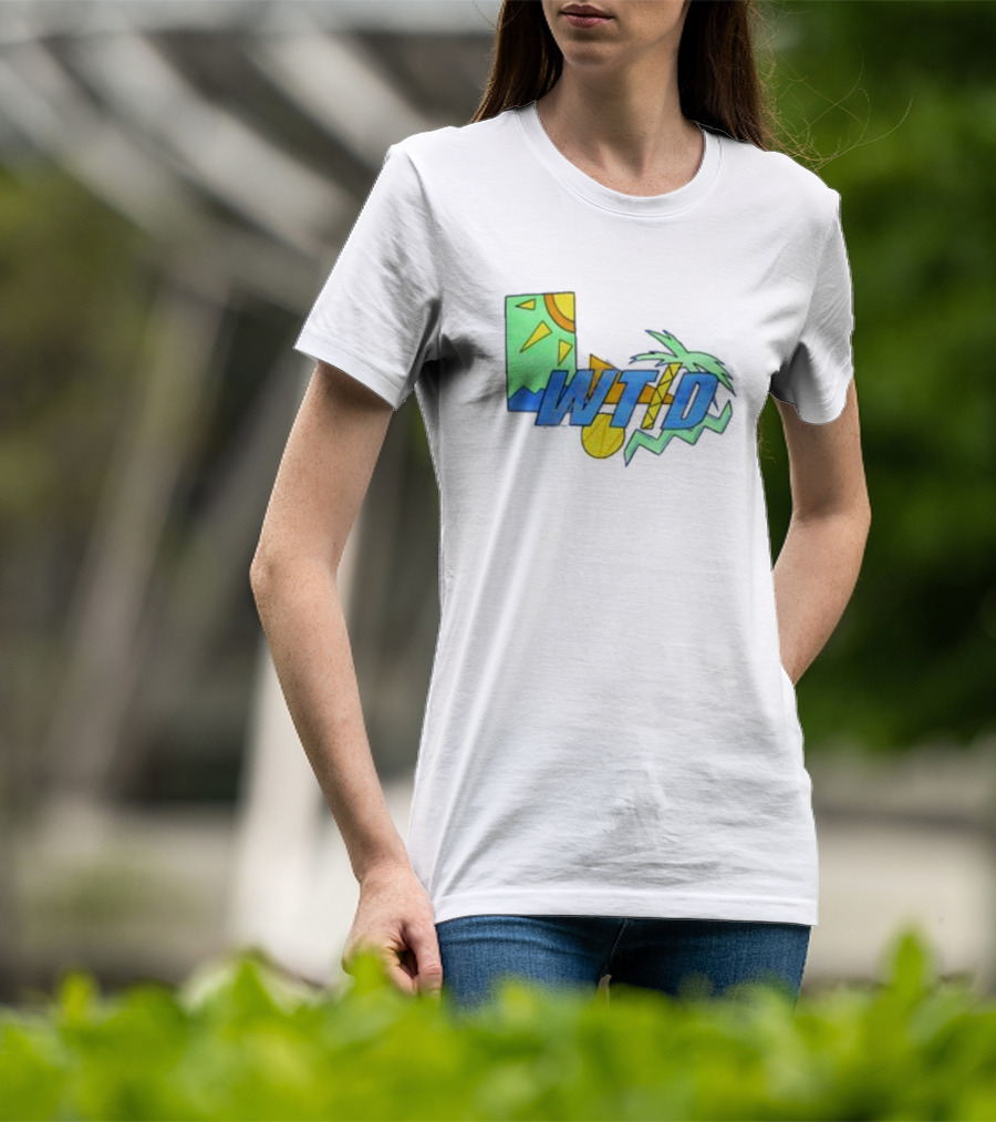 WTID 90s Retro Tropical Sun Palm T-Shirt