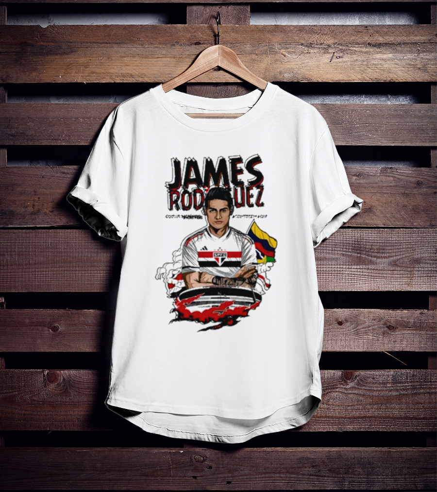 James Rodriguez Sao Paulo Football Colombia Flag T-Shirt