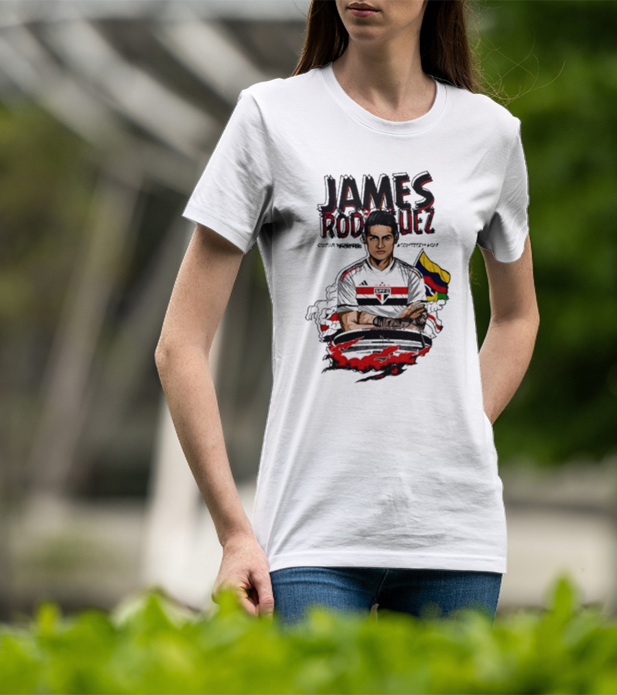 James Rodriguez Sao Paulo Football Colombia Flag T-Shirt