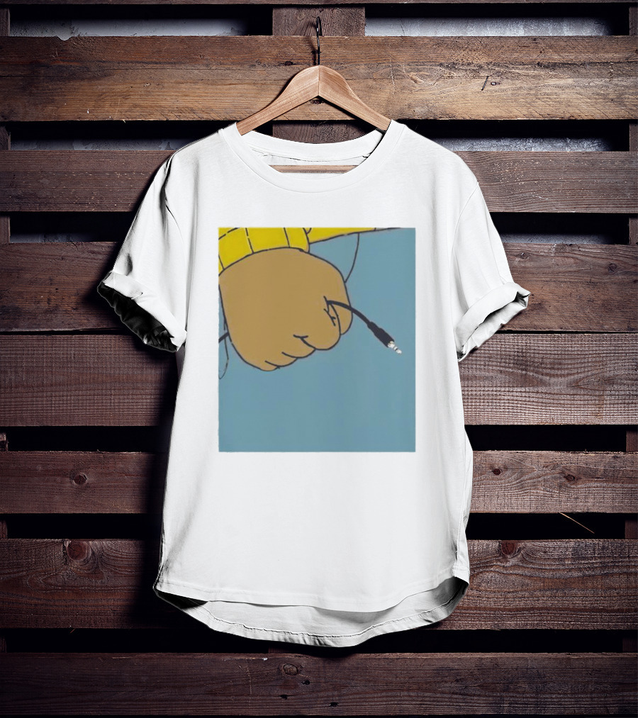 Arnold Pass The Aux Hand Holding Audio Cable Meme T-Shirt