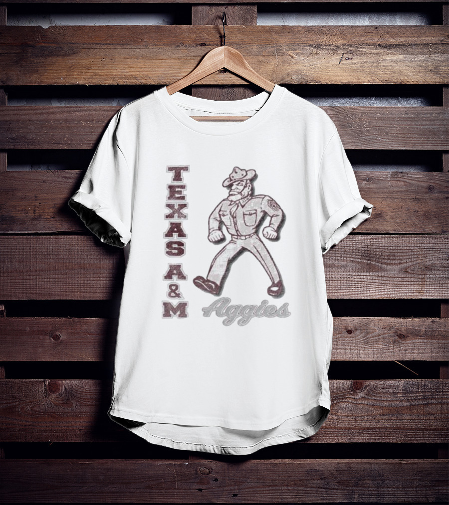 Texas A&M Aggies Vintage Phase Out ’47 Franklin Logo With Aggie Mascot T-Shirt