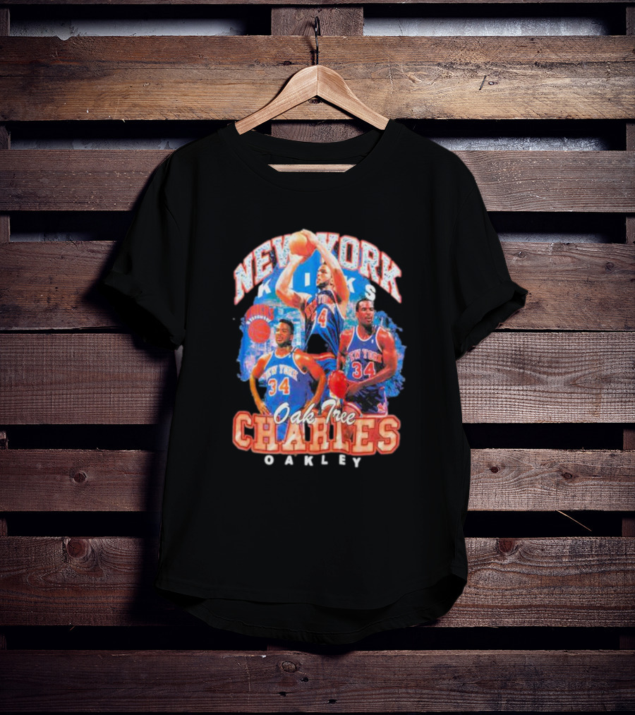 New York Knicks Charles Oakley Oak Tree Basketball Legends 34 T-Shirt