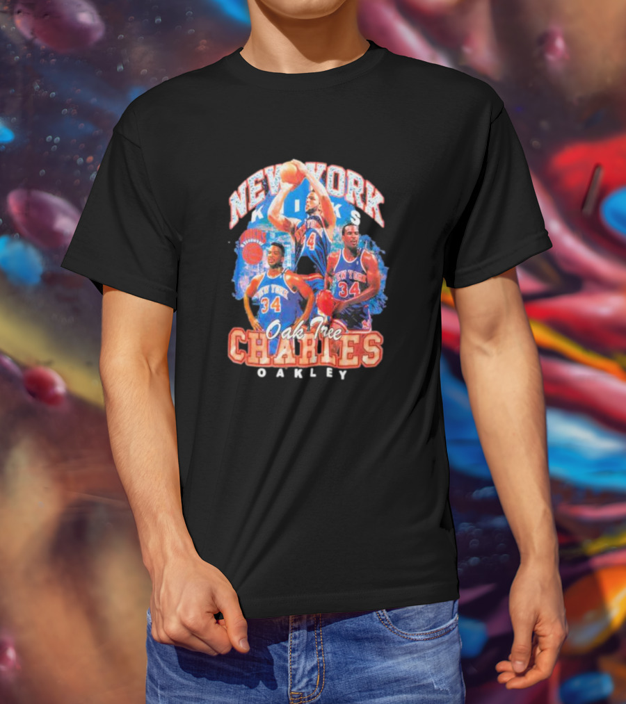 New York Knicks Charles Oakley Oak Tree Basketball Legends 34 T-Shirt