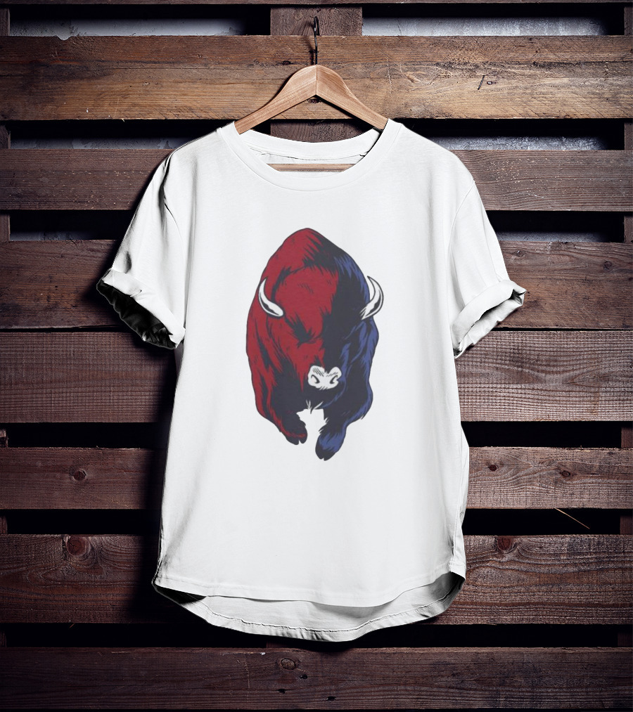 Bull Duality Red Blue Contrast T-Shirt