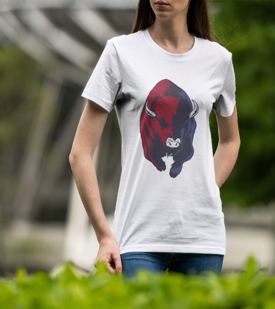 Bull Duality Red Blue Contrast T-Shirt