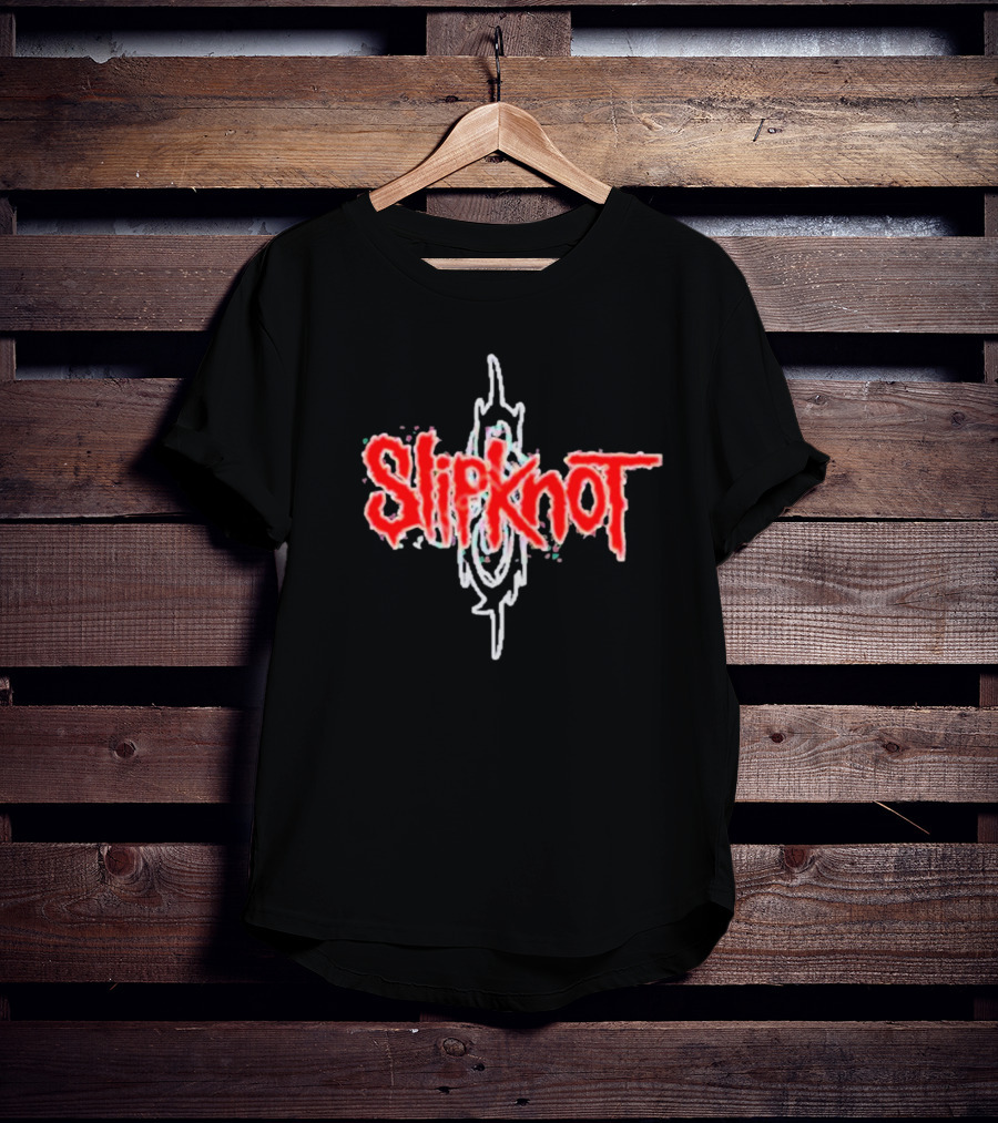 Slipknot Red Stylized Text With White Tribal T-Shirt
