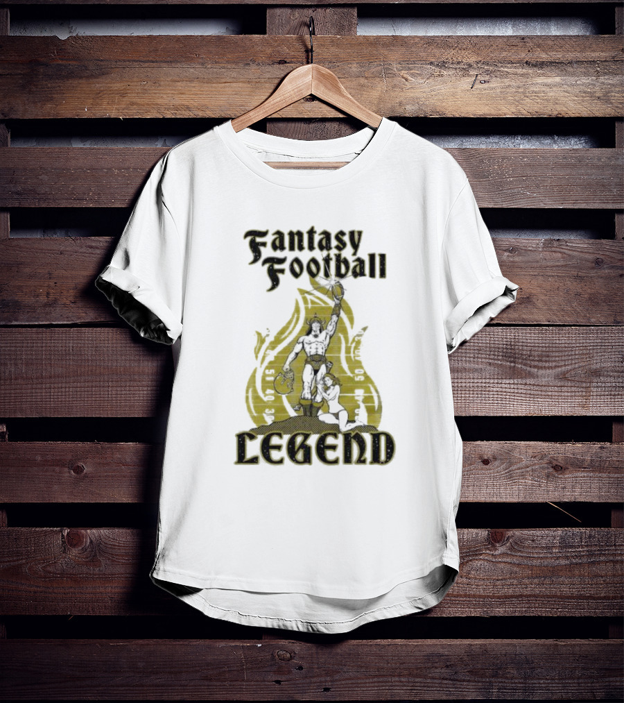 Fantasy Football Legend Viking Flame Background T-Shirt