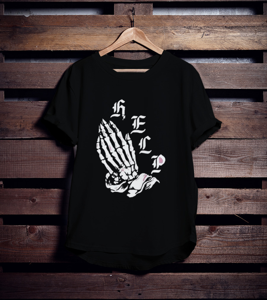 Brandon Lake Store Lake HELP Skeleton Hand Bones T-Shirt