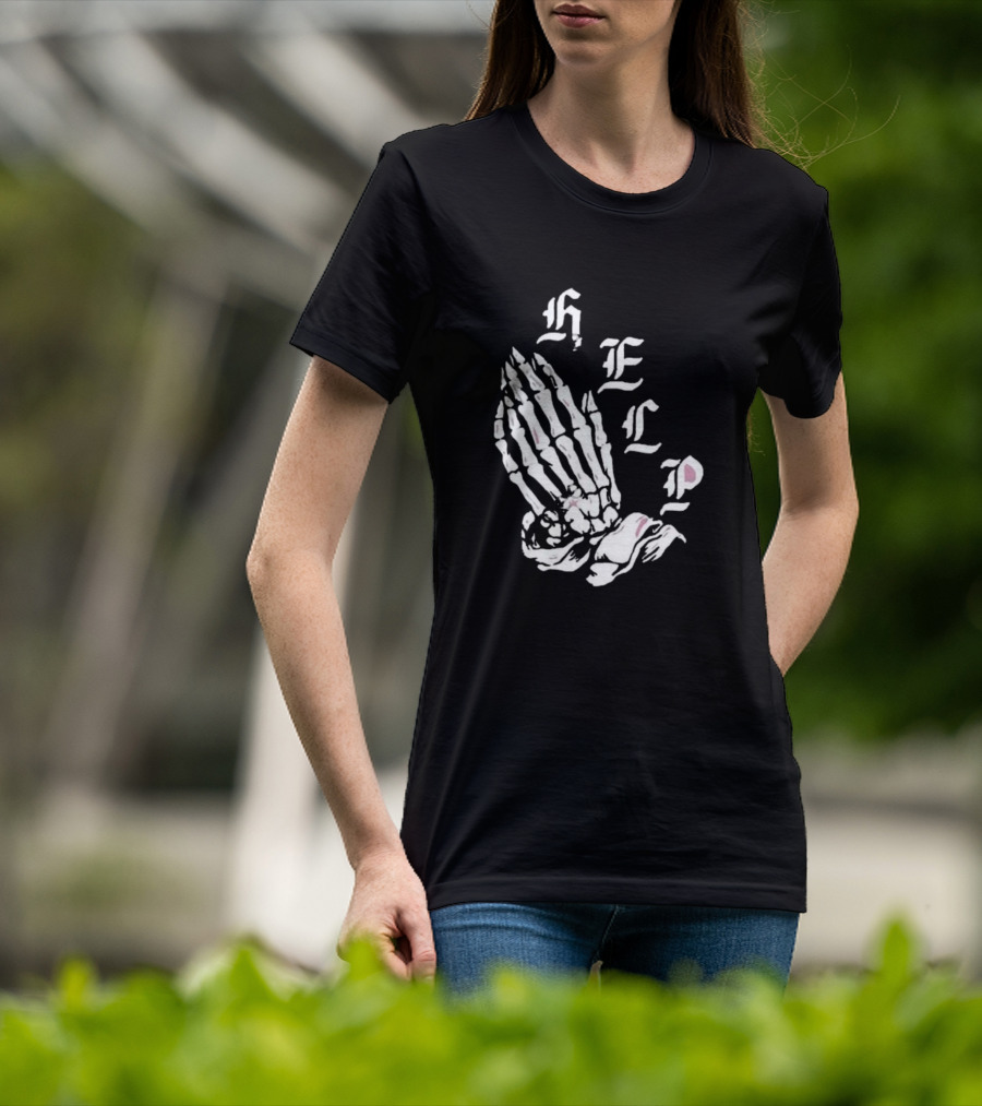 Brandon Lake Store Lake HELP Skeleton Hand Bones T-Shirt