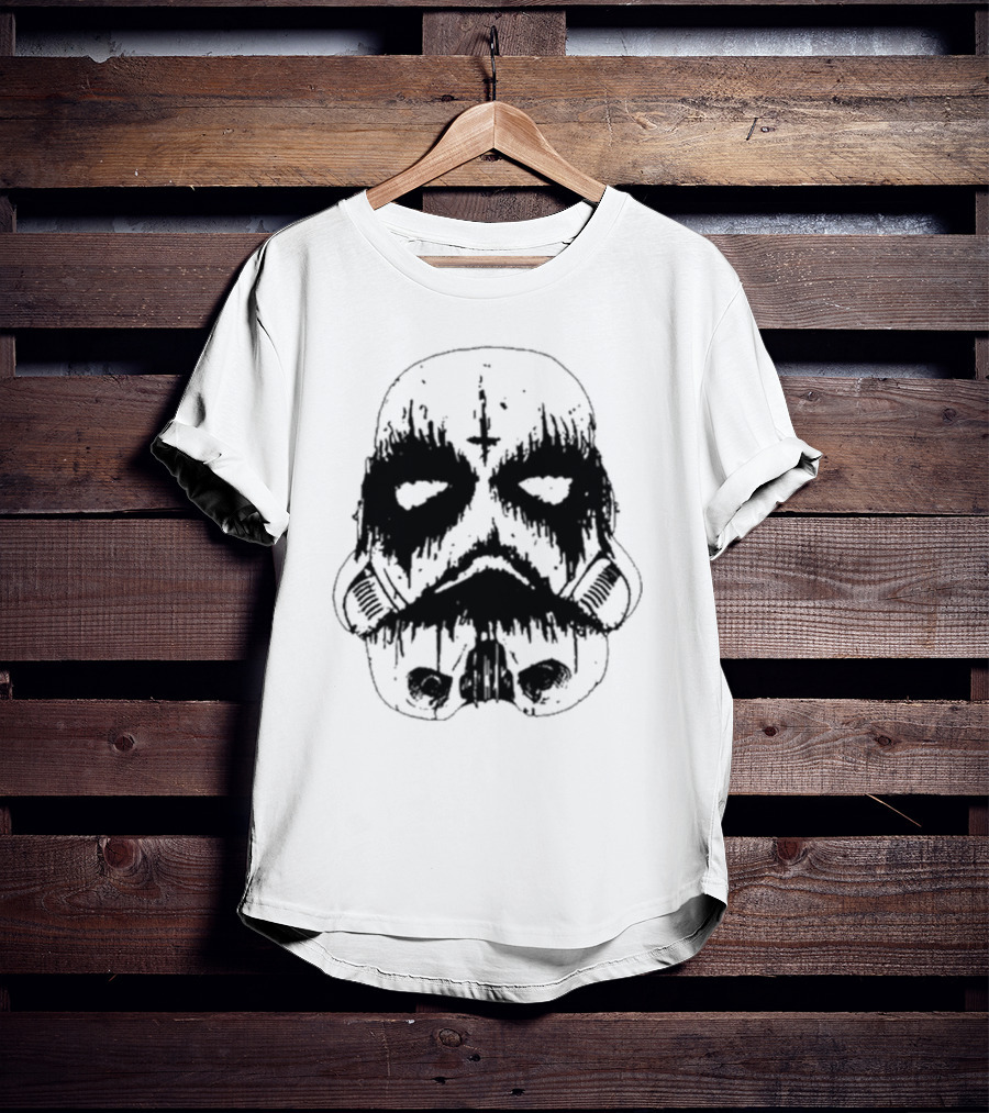 Black Metal Stormtrooper Star Wars Helmet T-Shirt