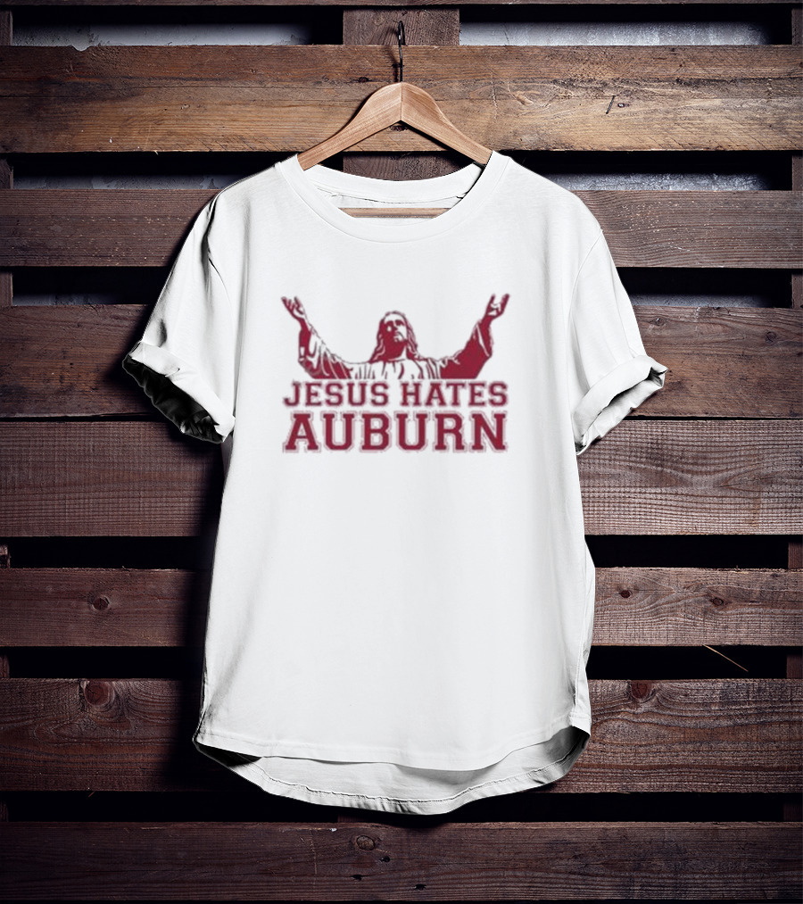 Duchesssexpert Jesus Hates Auburn Text With Red Jesus T-Shirt