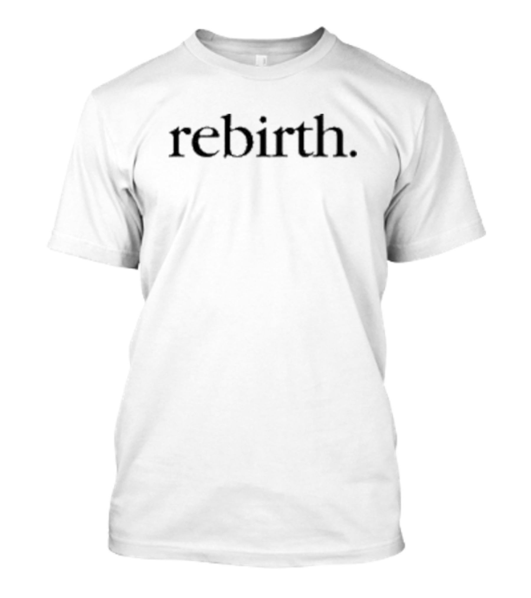 Rebirth Black Gothic Text Minimalist T-Shirt