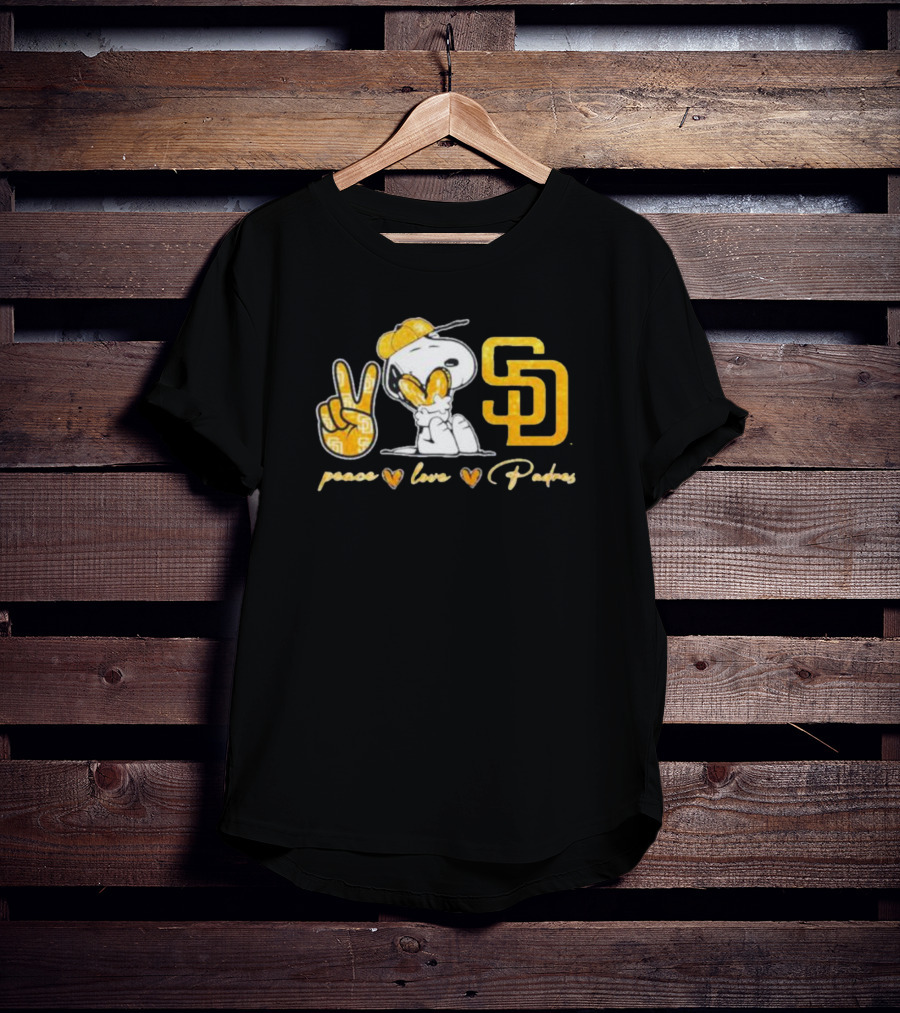 Peace Love Padres Snoopy San Diego Padres T-Shirt