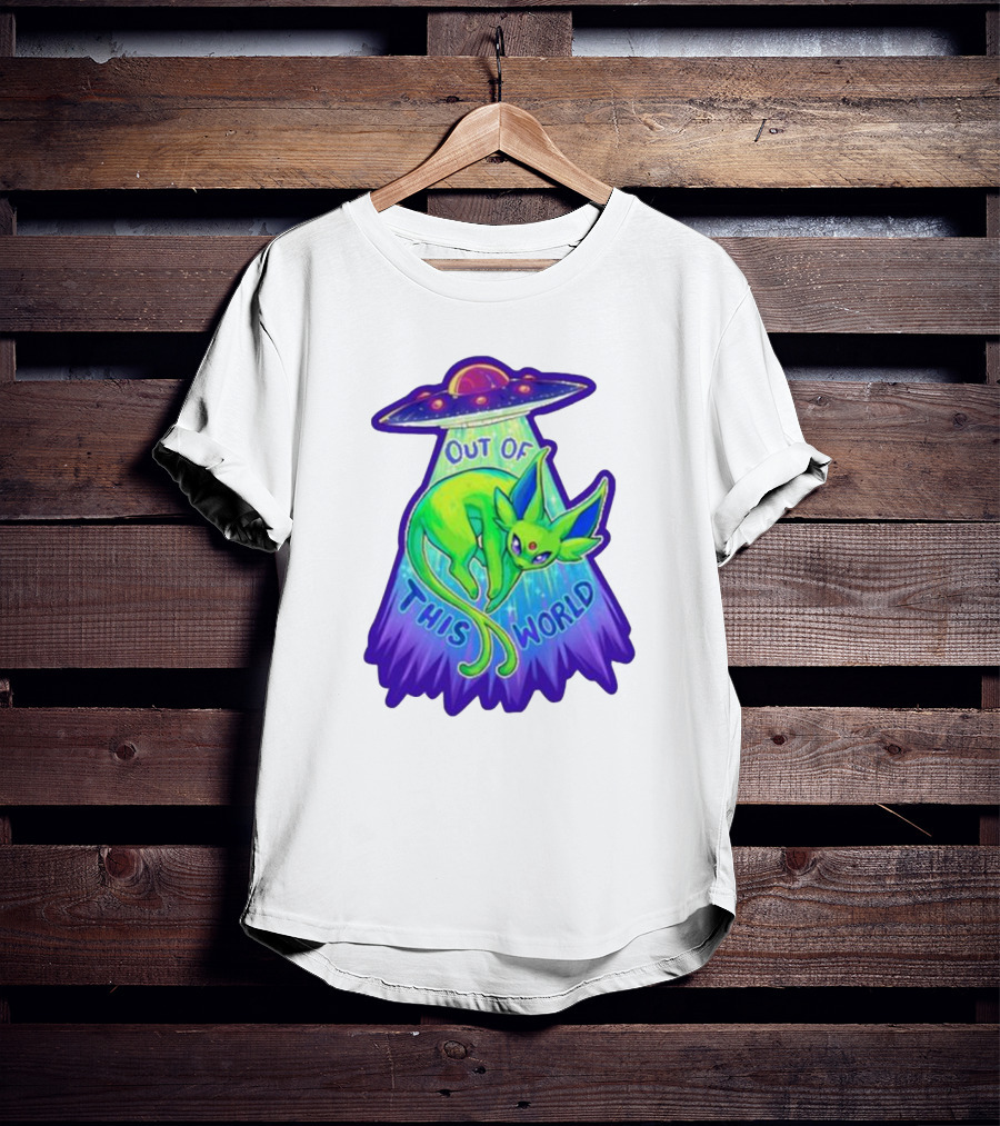 Espeon Out Of This World UFO Beam T-Shirt