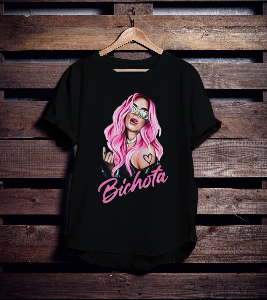 Karol G Pink Hair La Bichota Reggaeton Fan Birthday Gift T-Shirt
