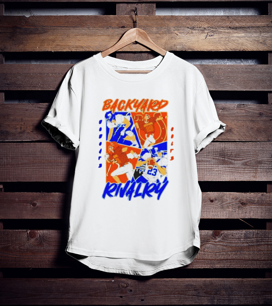 Backyard Rivalry Bobcats Colts Football Game Day Matchup T-Shirt