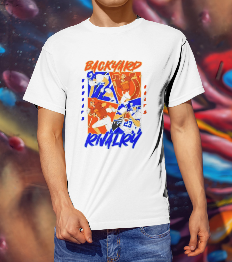 Backyard Rivalry Bobcats Colts Football Game Day Matchup T-Shirt