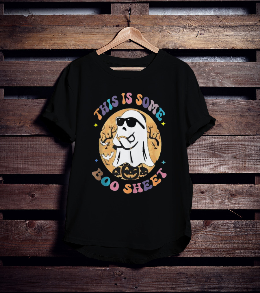 This Is Some Boo Sheet Ghost With Sunglasses And Pumpkins Halloween T-Shirt