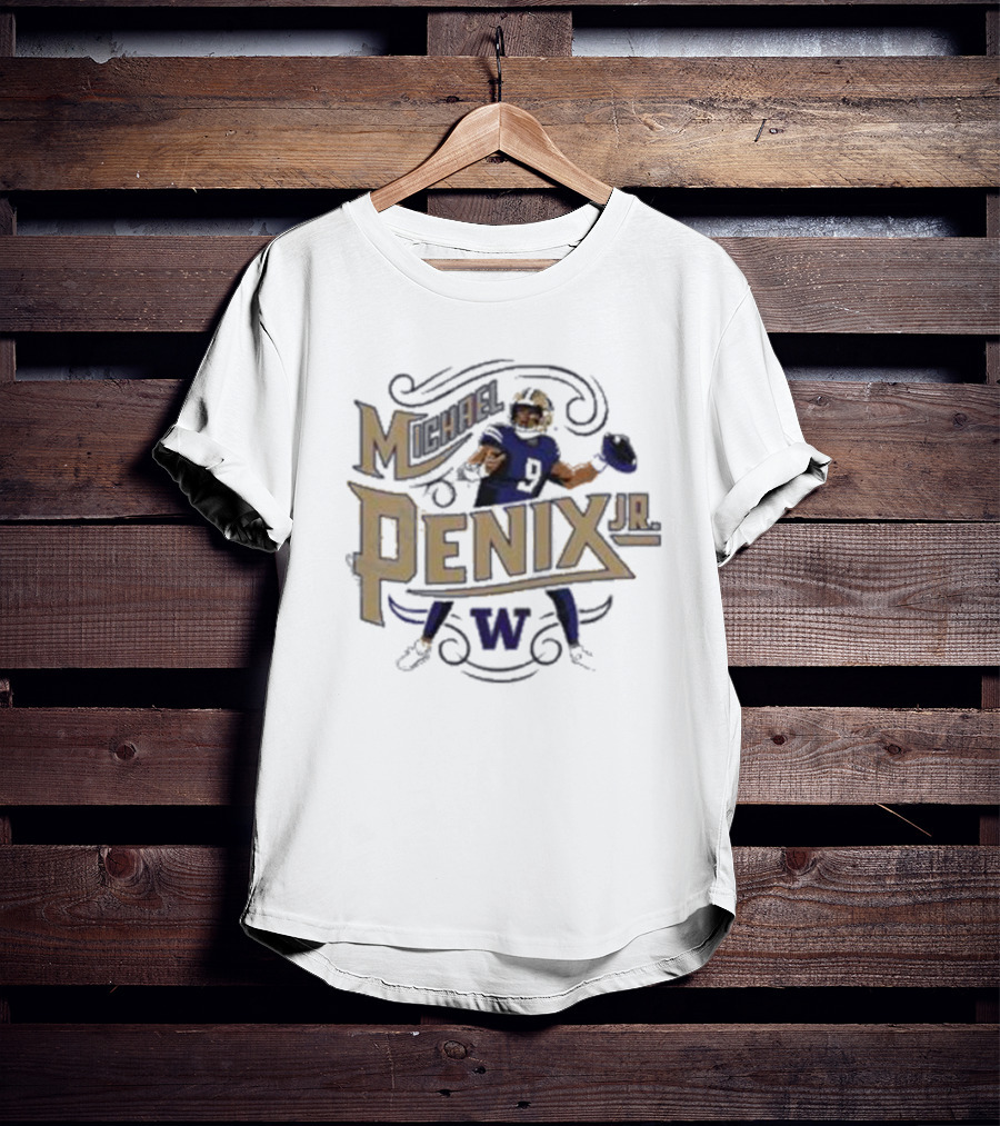 Michael Penix Jr Washington Huskies Simply Seattle Script T-Shirt