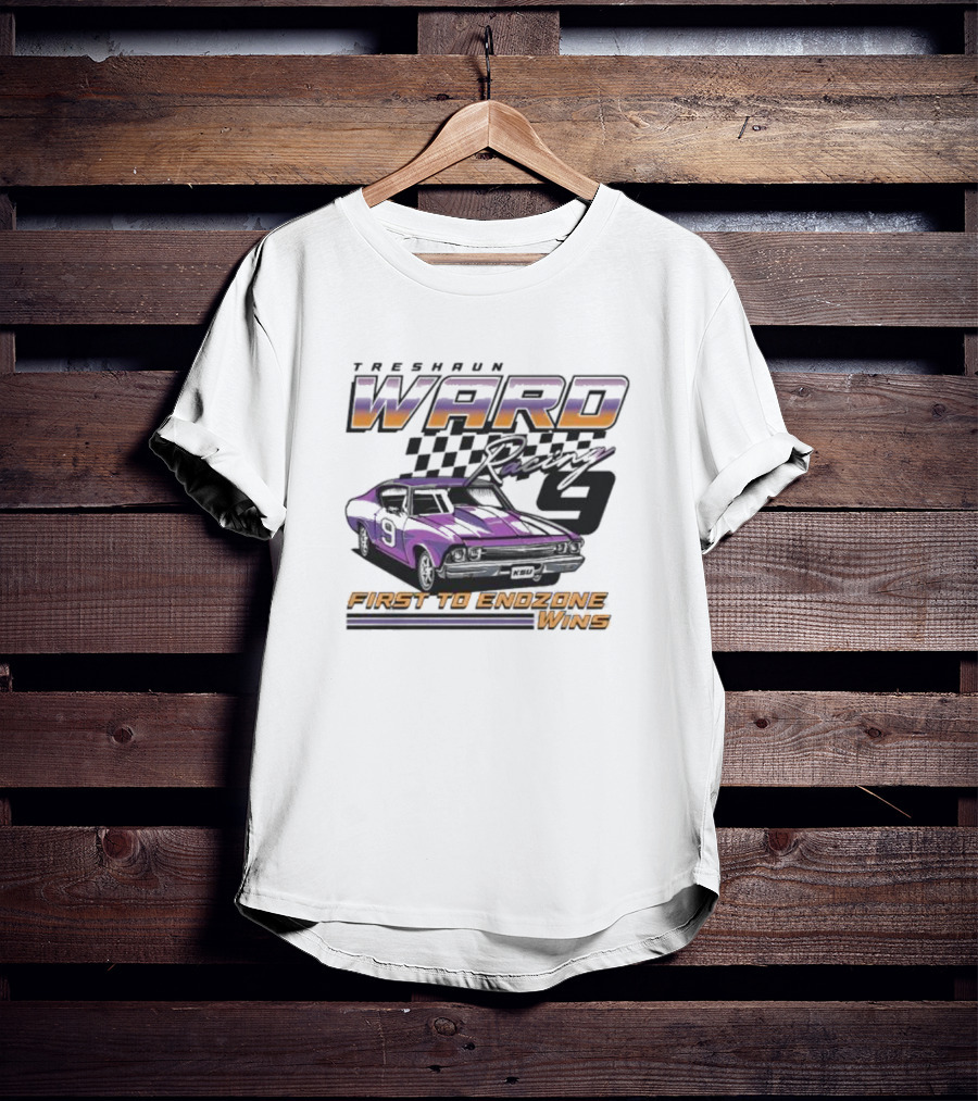 Ward First To Endzone Wins Racing Car T-Shirt