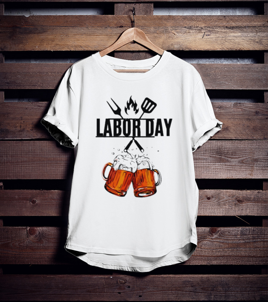 Labor Day BBQ Fire Beer Cheers T-Shirt