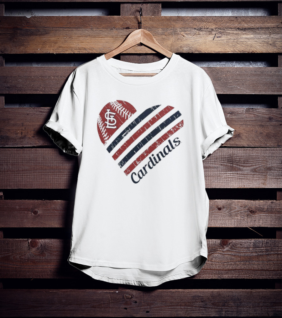 St. Louis Cardinals Heart Baseball Design G-III 4Her By Carl Banks White T-Shirt