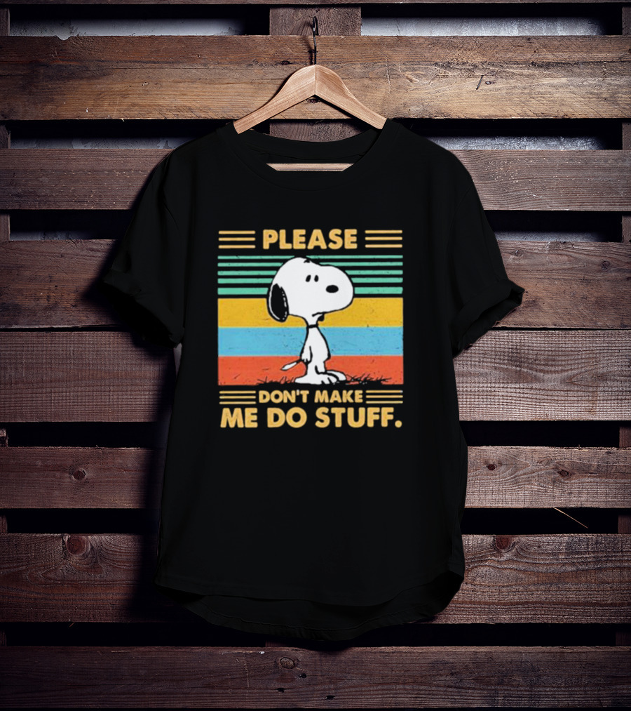 Snoopy Please Don’t Make Me Do Stuff Vintage Retro Colors T-Shirt