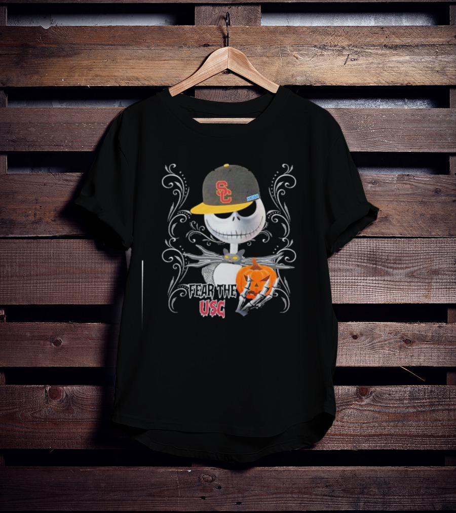 Jack Skellington Fear The USC Trojans Halloween Pumpkin T-Shirt