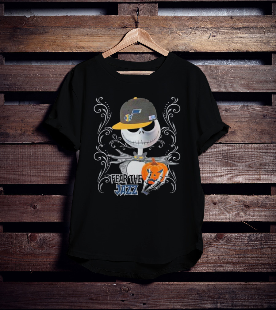 Jack Skellington Fear The Jazz Utah Pumpkin Halloween T-Shirt