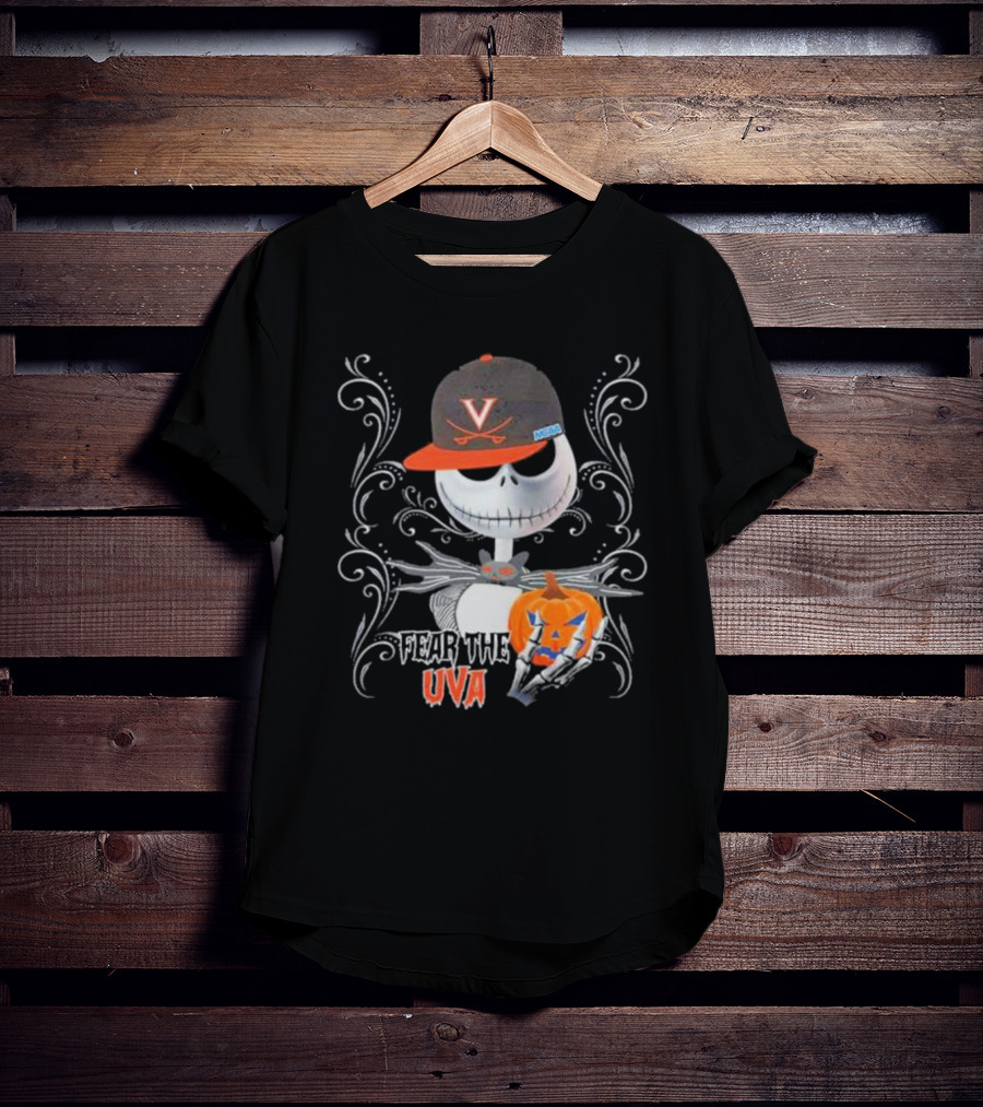 Jack Skellington Fear The UVA Virginia Cavaliers Pumpkin Halloween T-Shirt