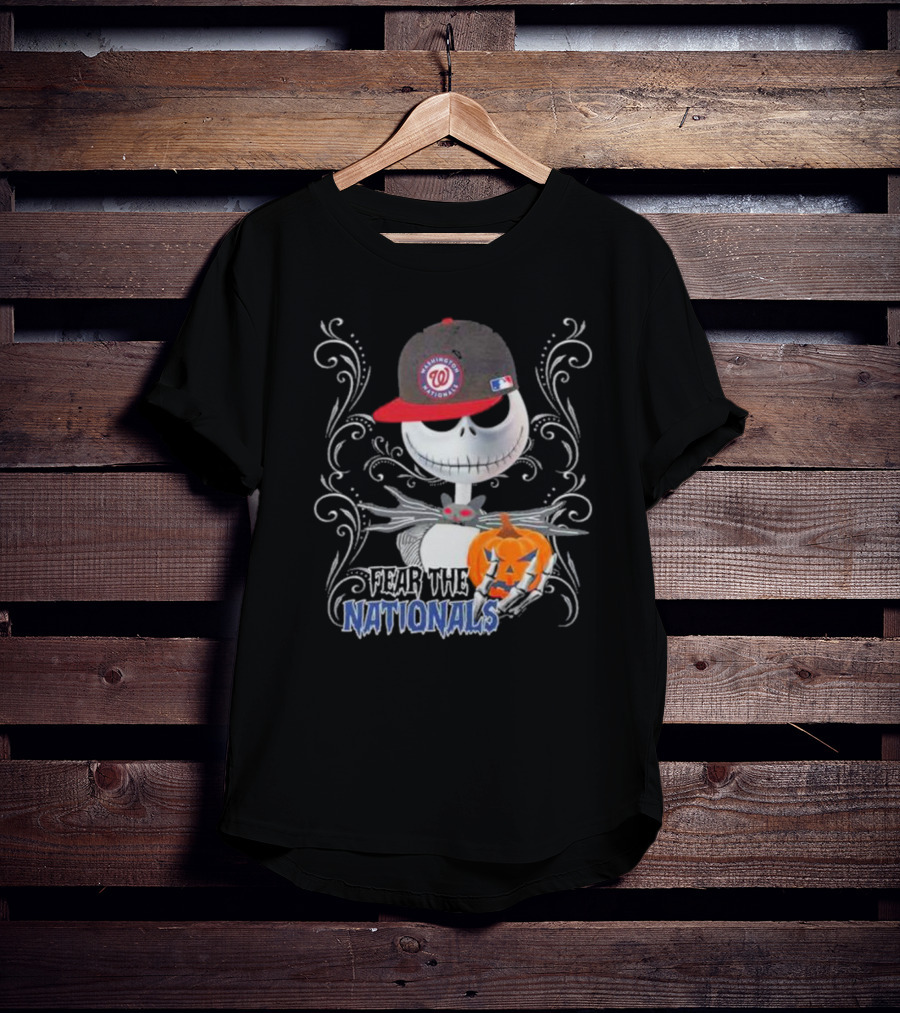 Jack Skellington Fear The Nationals Halloween Pumpkin Washington Nationals Hat T-Shirt