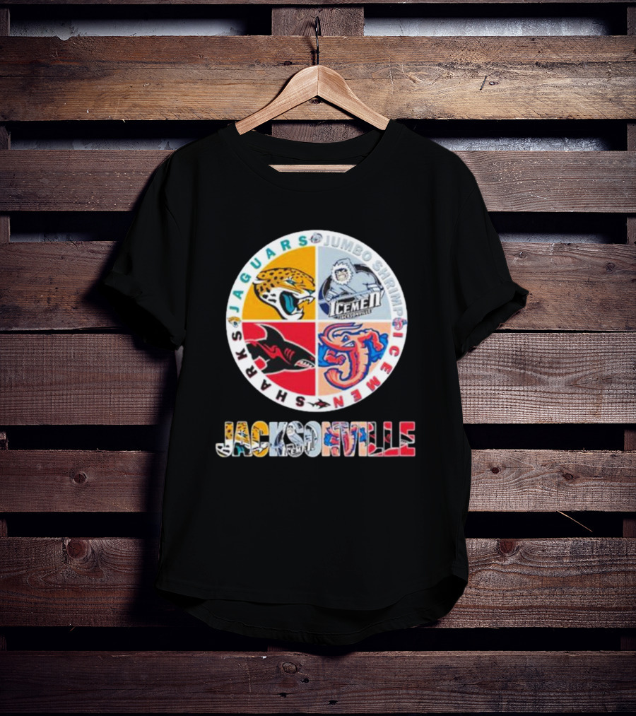 Jacksonville Jaguars Sharks Jumbo Shrimp Icemen T-Shirt