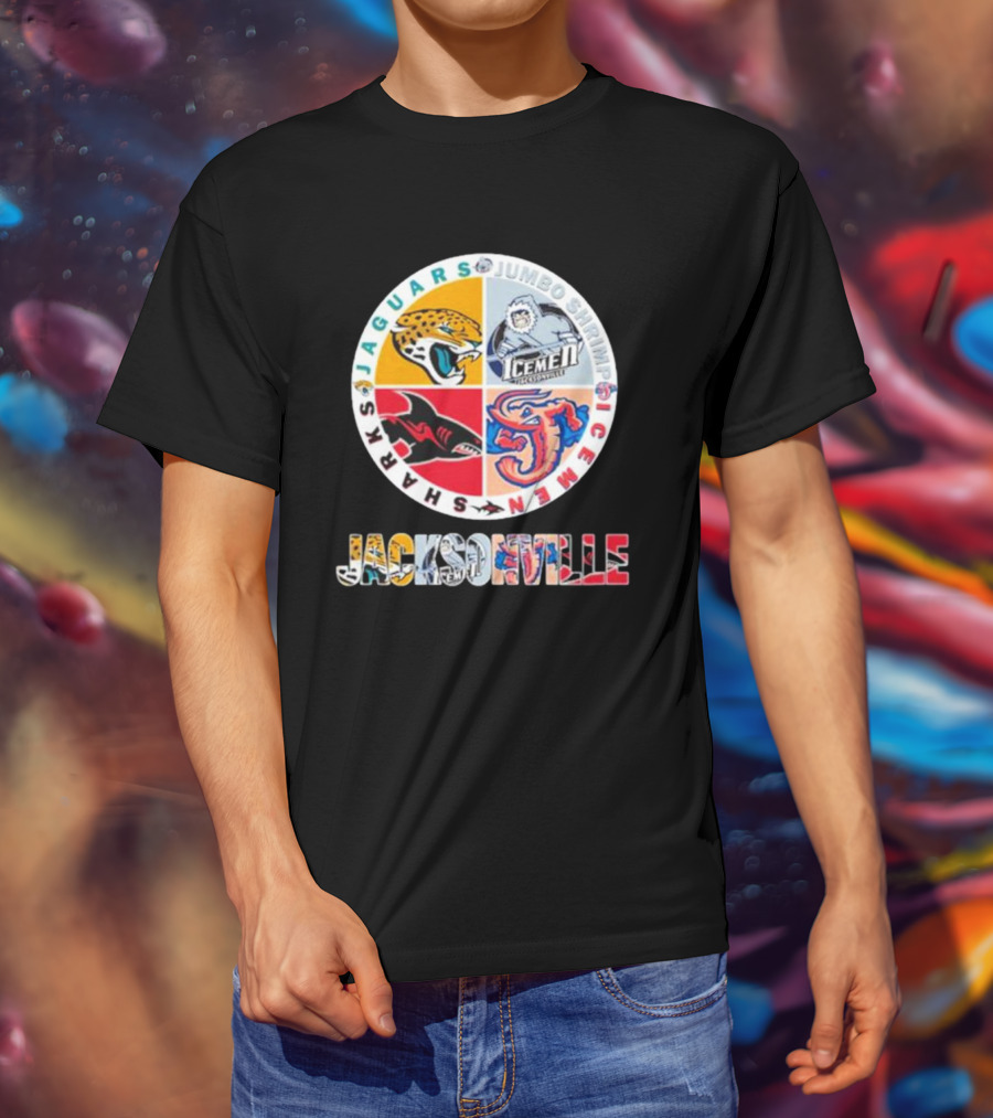 Jacksonville Jaguars Sharks Jumbo Shrimp Icemen T-Shirt