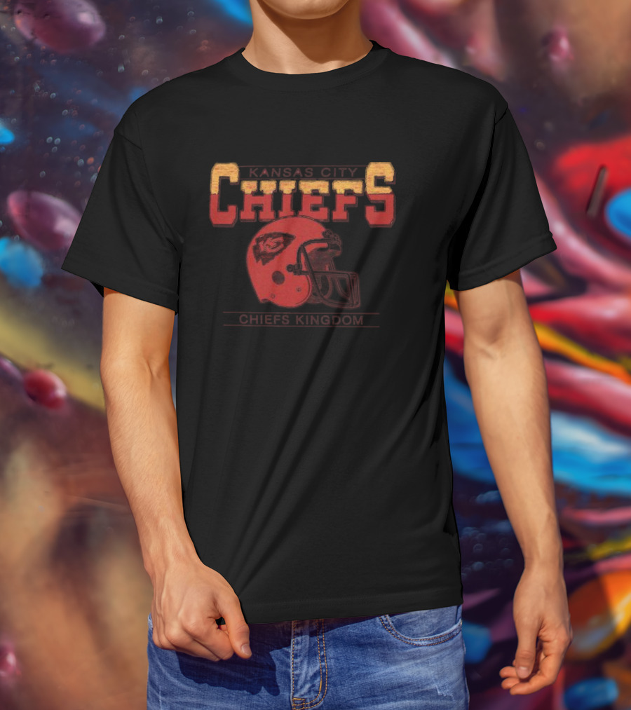 Kansas City Chiefs Kingdom Helmet Gridiron Classics Franklin T-Shirt