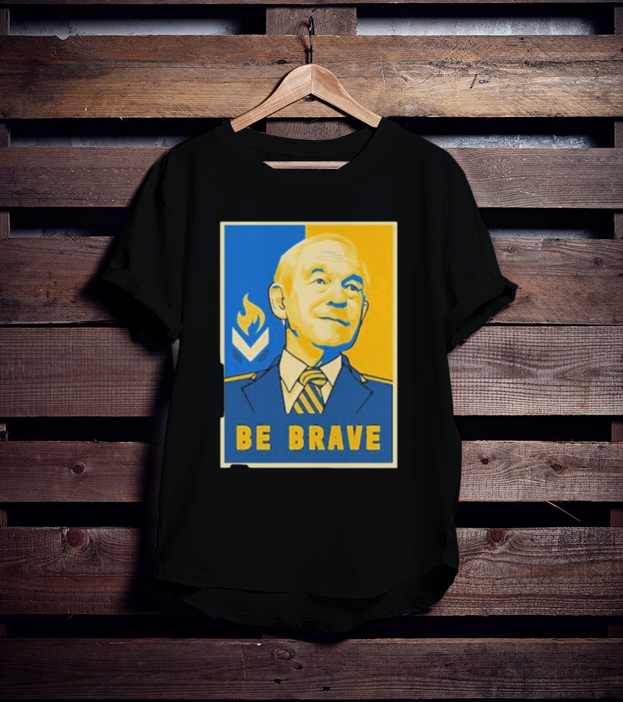 Ron Paul Be Brave Inspirational Blue And Yellow T-Shirt