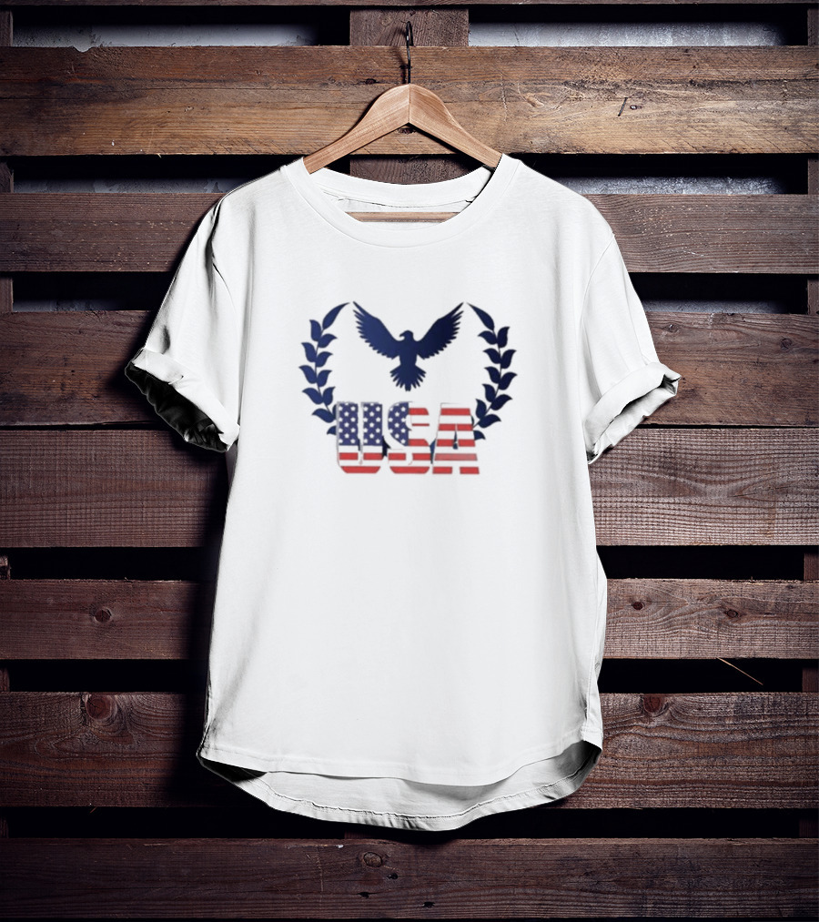 American Eagle Emblem USA Flag T-Shirt
