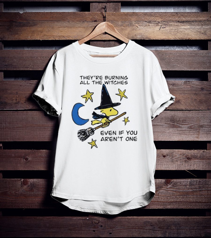 They’re Burning All The Witches Even If You Aren’t One Woodstock Wizard Stars Moon Broomstick T-Shirt