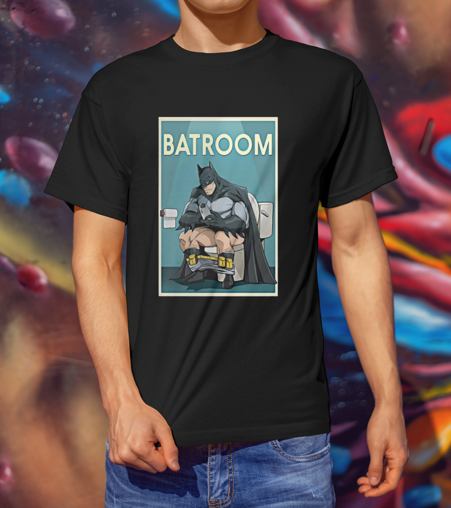 Batman Toilet Batroom Comic Panel T-Shirt