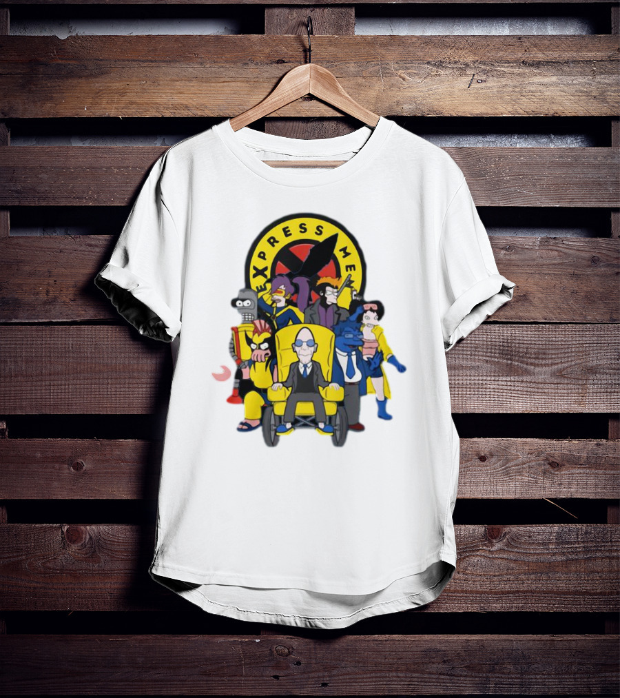 Express Men Futurama Meets X-Men Crossover Ensemble T-Shirt